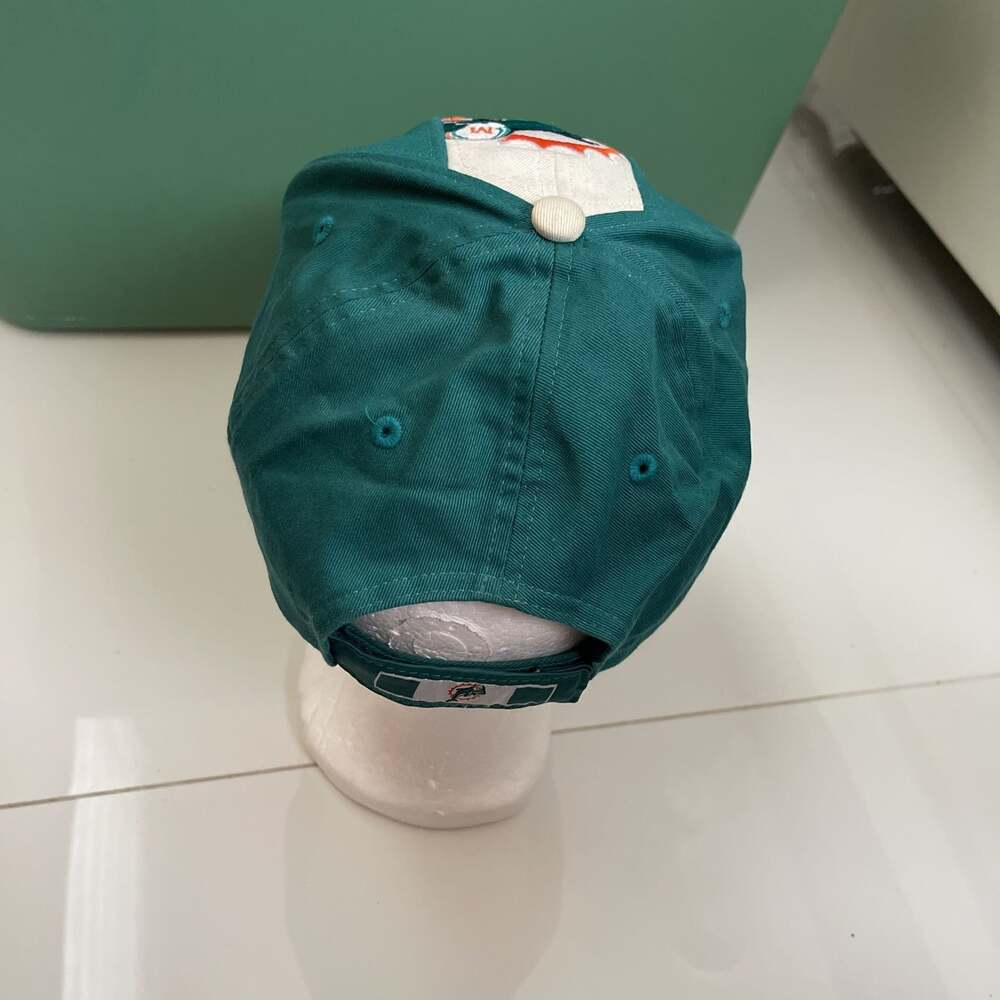Vintage Miami Dolphins NFL Football Fan Baseball Cap Green & White Dolphin Logo - Picture 3 of 5